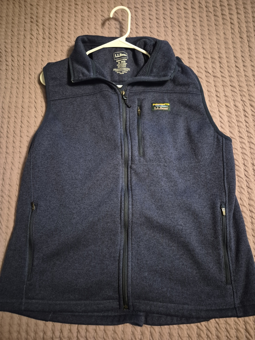 L.L.Bean Men's Bean's Sweater Fleece Vest Navy Blue XL